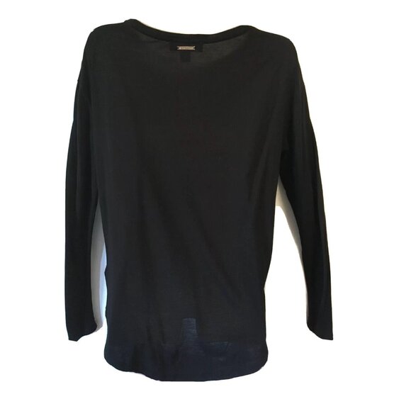 Michael Kors Women T-shirt Blouse Size XS Black Hounds Tooth Long Sleeves Dual - Picture 2 of 7